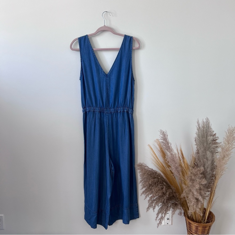 Splendid denim chambray jumpsuit wide leg crop - Picture 4 of 8